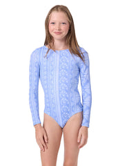 O'Neill Girls' Surf Abstract Twist Back Long Sleeve Surf Suit (Big Kid)