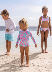 Snapper Rock Girls' Tropical Glow Sustainable One Piece Surf Suit (Toddler, Little Kid)