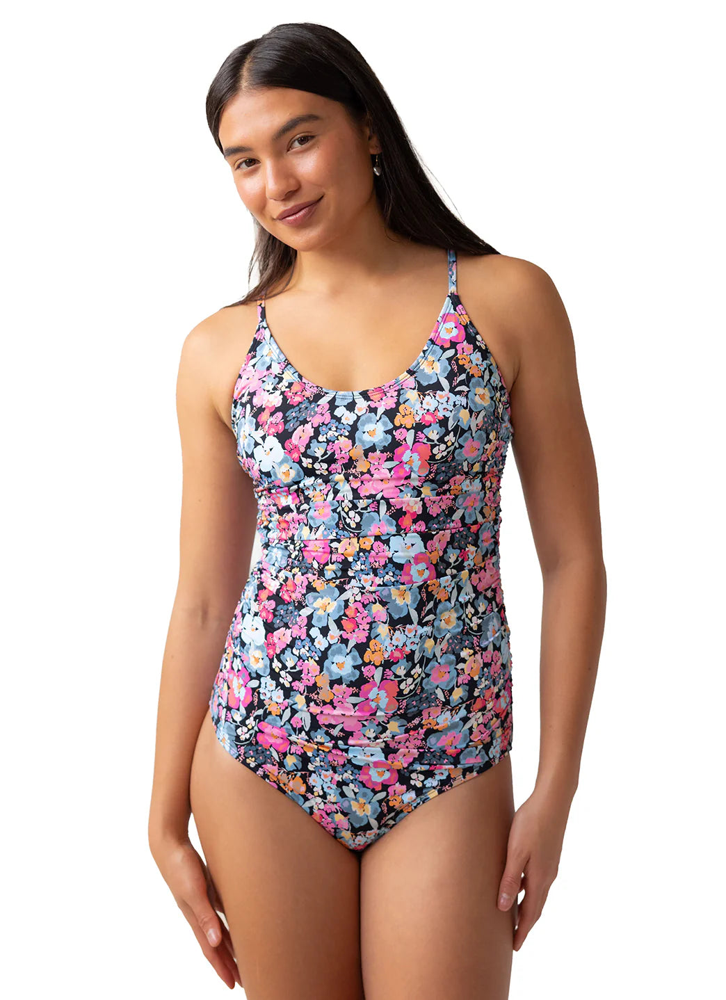 Nani Women's Odyssey Ruched Corss Back One PIece Swimsuit
