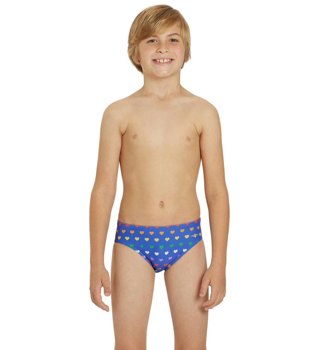 Sporti Rainbow Heart Brief Swimsuit Youth (22-28)
