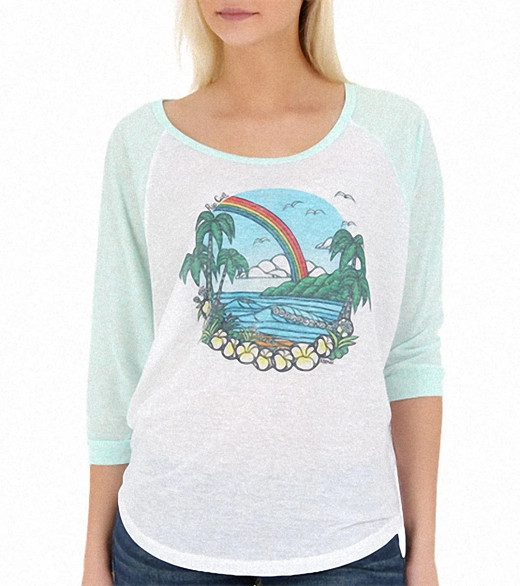 Rip Curl Women's Over The Rainbow Baseball Tee
