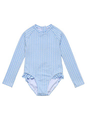 Snapper Rock Girls' Seaside Gingham One Piece Surf Suit (Toddler, Little Kid)