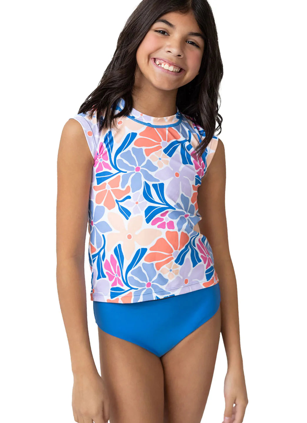 Nani Girls' Minis South Beach Tee Two Piece Rash Guard Set (Toddler, Little Kid, Big Kid)