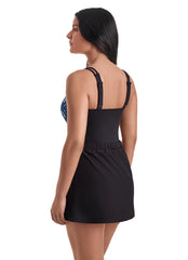 Shape Solver SPORT Shape Solver Sport Women's Modern Mosaic Skirted Runaround One Piece Swimsuit