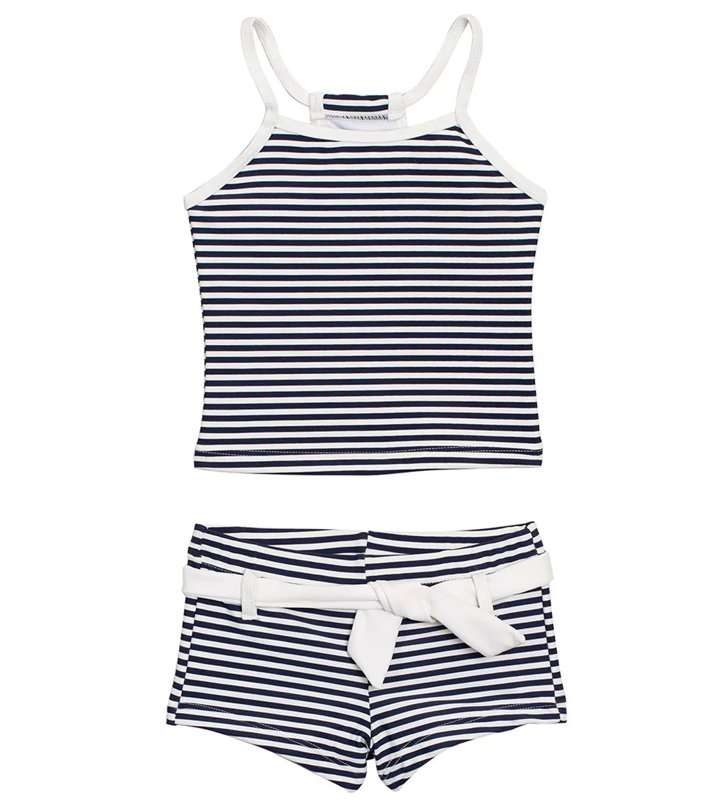 Snapper Rock Girls' Nautical Stripe Classic Two Piece Tankini Set (Toddler, Little Kid, Big Kid)