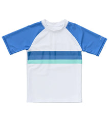 Snapper Rock Boys' Shark Stripe SS Rash Top (Toddler, Little Kid, Big Kid)