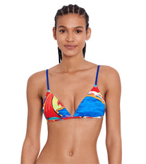 Ralph Lauren Women's Harbor Scenic  Triangle With Rings Bikini Top