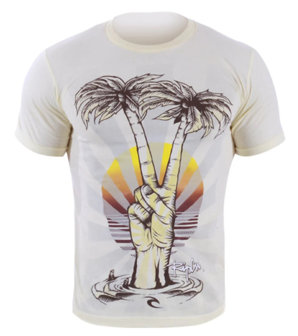 Rip Curl Guys' Peace Palms Returns S/S T Shirt