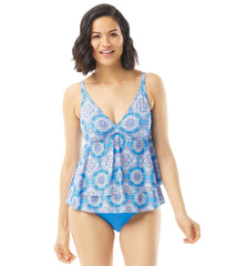 Beach House Women's Mystic Medallion  Tana Double Ruffle Tankini Top