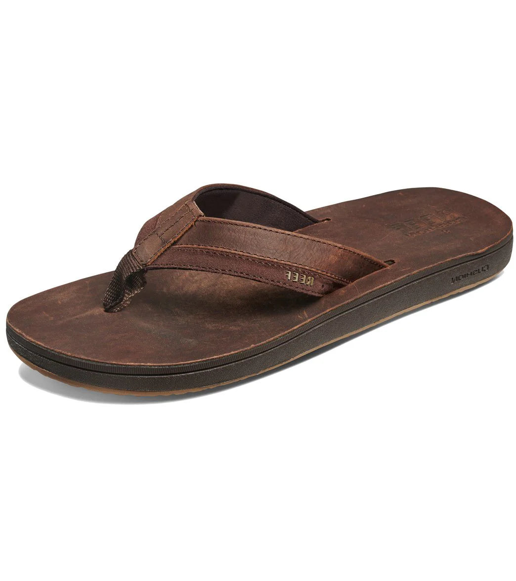 Reef Men's Leather Contoured Cushion Flip Flop