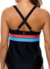 Next by Athena Women's Shaka Serve Crochet Trim Tankini Top