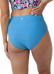 Nani Women's Hanalei Solid Marine Flat Rib Bikini Bottom