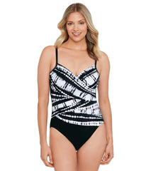 Shape Solver By Penbrooke Women's Stripe A Pose Criss Cross  One Piece Swimsuit