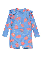 Snapper Rock Girls' Beach Bloom Long Sleeve One Piece Swimsuit (Baby)