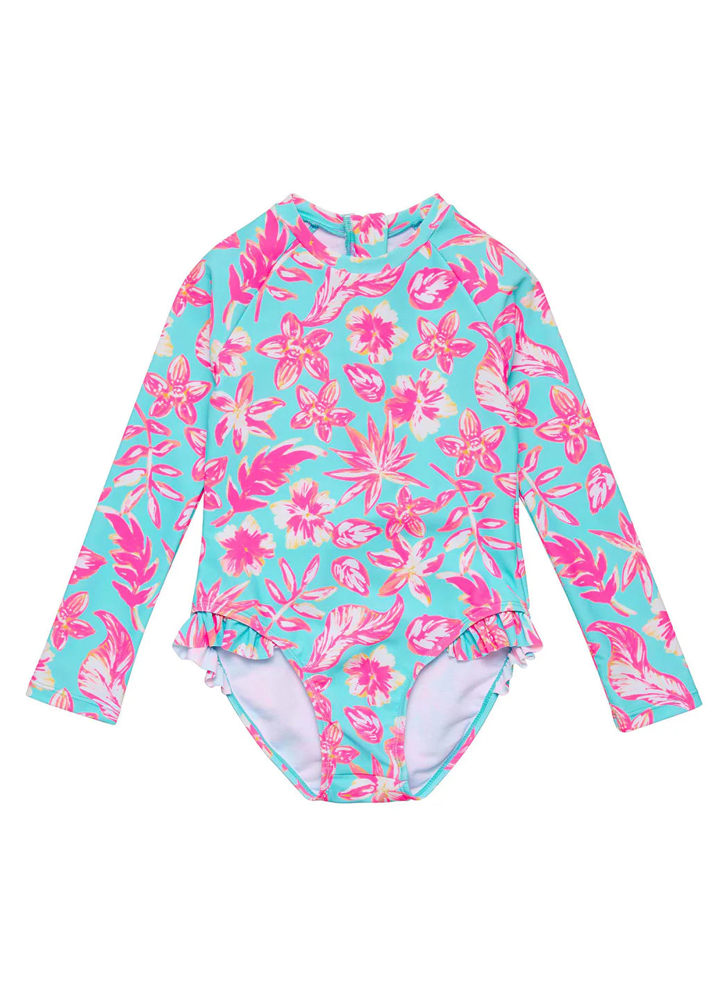 Snapper Rock Girls' Tropical Glow Sustainable One Piece Surf Suit (Toddler, Little Kid)