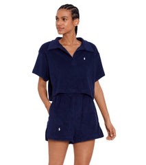 Polo Ralph Lauren Women's Terry Beachwear Polo Shirt and Short Set