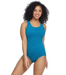 Penbrooke Krinkle Chlorine Resistant Cross Back One Piece Swimsuit (D-Cup)