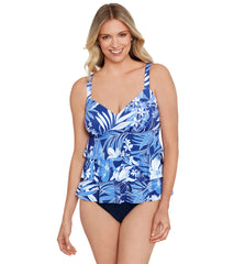 Shape Solver By Penbrooke Women's In My Blues Triple Tier Tankini Top