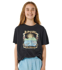 Rip Curl Girls' Hibiscus Heat Art Short Sleeve Tee (Big Kid)
