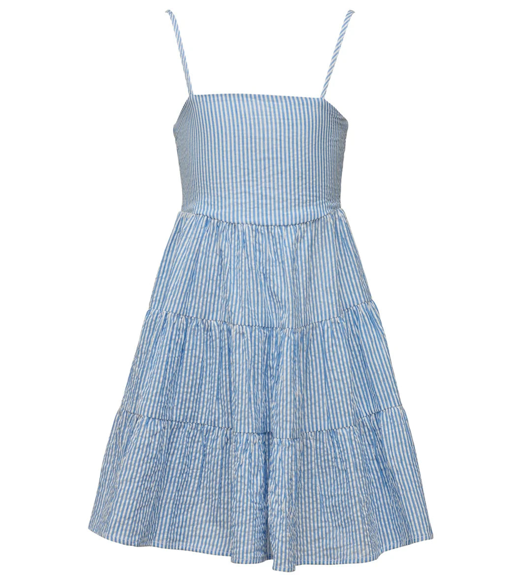 Snapper Rock Girls' Cornflower Stripe Beach Dress (Little Kid, Big Kid)