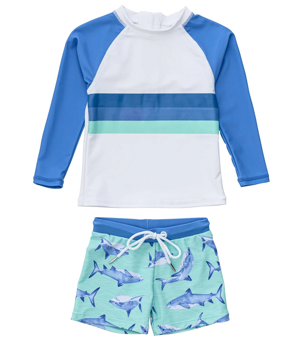Snapper Rock Boys' Minty Shark LS Baby Set (Baby, Toddler, Little Kid)