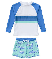 Snapper Rock Boys' Minty Shark LS Baby Set (Baby, Toddler, Little Kid)