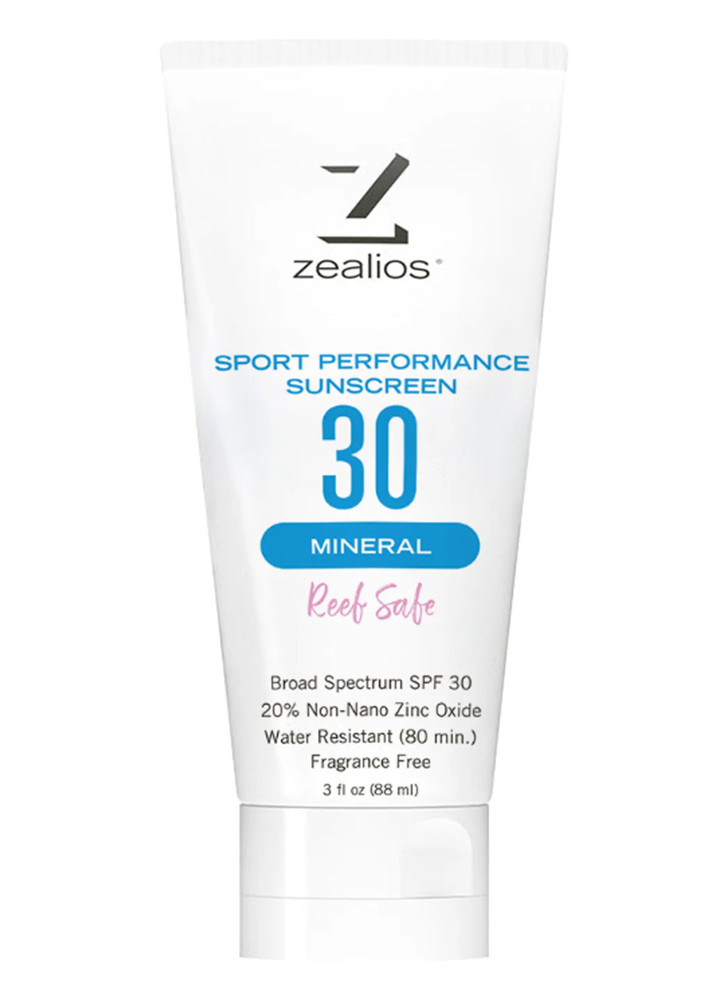 Zealios Sport Performance Mineral with Reef Safe SPF 30 Sunscreen, 3oz