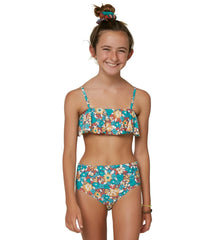O'Neill Girls' Lani Ditsy Ruffle Two Piece Bikini Set
