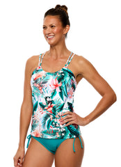 Next by Athena Women's Native Fawna Third Eye Shirr Tankini Top