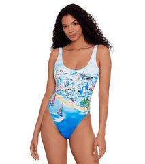 Polo Ralph Lauren Women's Riveria Scenic  Scoop Tank One Piece Swimsuit
