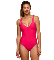 Next by Athena Women's Glow Up On The Run V-Neck One Piece Swimsuit
