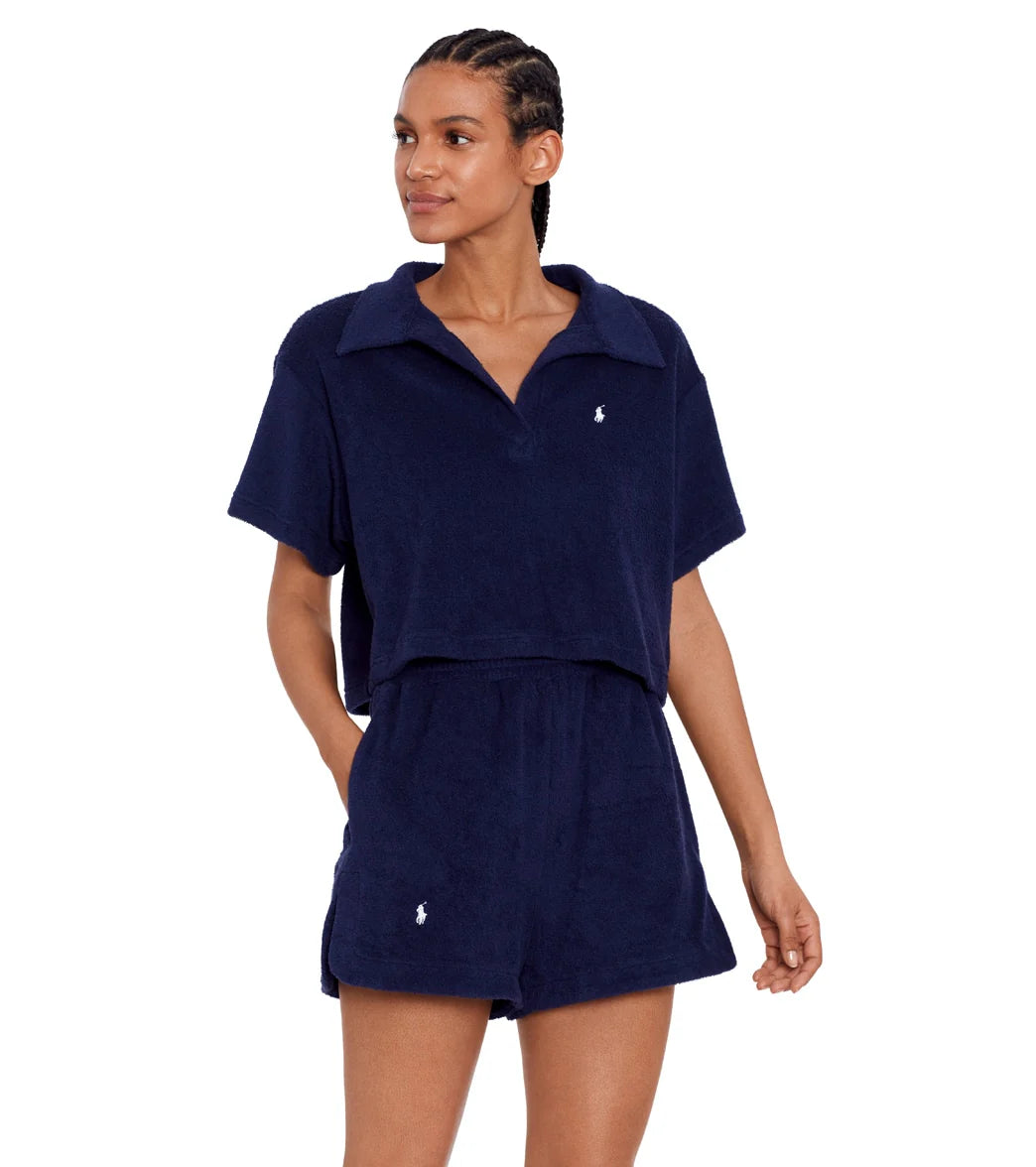 Polo Ralph Lauren Women's Terry Beachwear Polo Shirt and Short Set