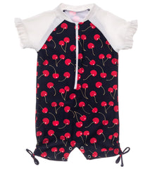 Snapper Rock Girls' Ma Cheri Short Sleeve Ruffle Sunsuit (Baby, Toddler)