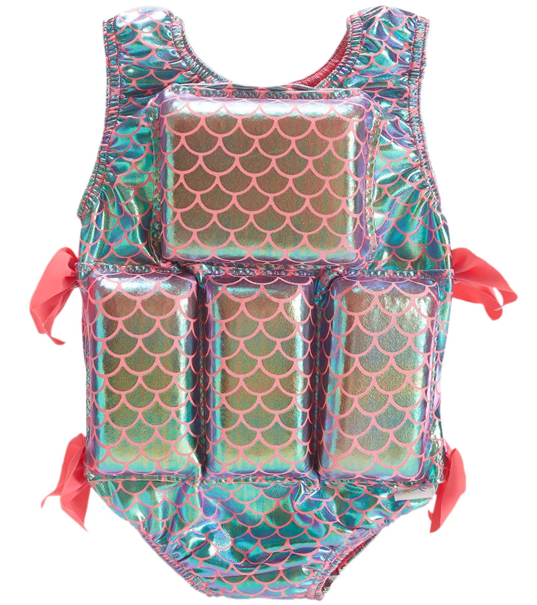 My Pool Pal Girl's Coral Metalic Mermaid Float Suit  on Swimsuit