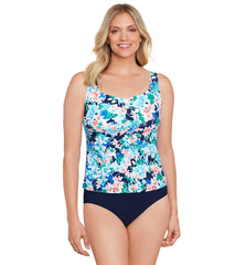 Shape Solver By Penbrooke Women's Ditsy Days Mastectomy Tankini Top