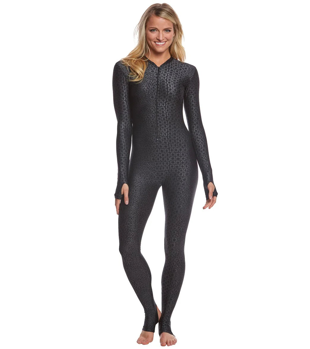 SlipIns Black Turtle Zippered Unitard