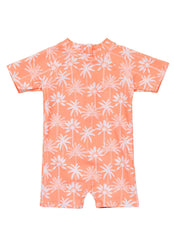 Snapper Rock Kids Cali Palms Sustainable Short Sleeve Sunsuit (Baby)