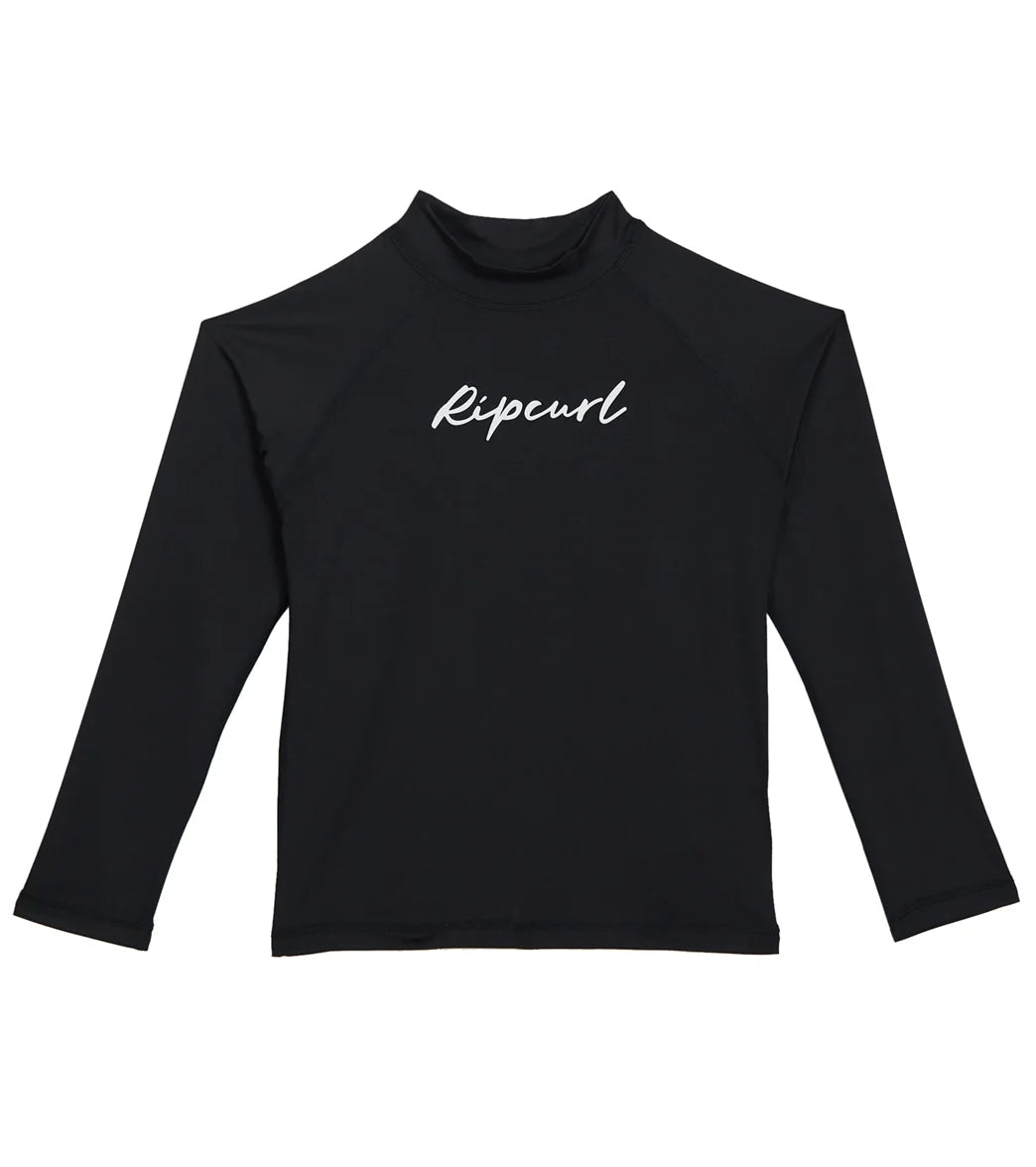 Rip Curl Girls' Long Sleeve Script Rash Guard (Big Kid)