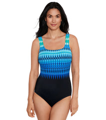 Shape Solver SPORT Women's Pioneer Valley Scoop Neck Tank One Piece Swimsuit