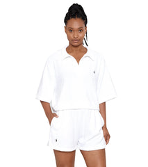 Polo Ralph Lauren Women's Terry Beachwear Polo Shirt and Short Set