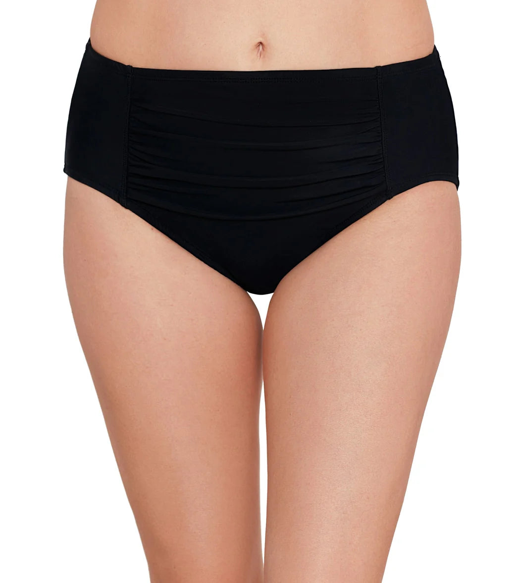 Shape Solver By Penbrooke Women's Solid Center Shirred Bikini Bottom