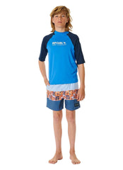 Rip Curl Boys' Shock UPF 50+ Short Sleeve Rash Guard (Big Kid)