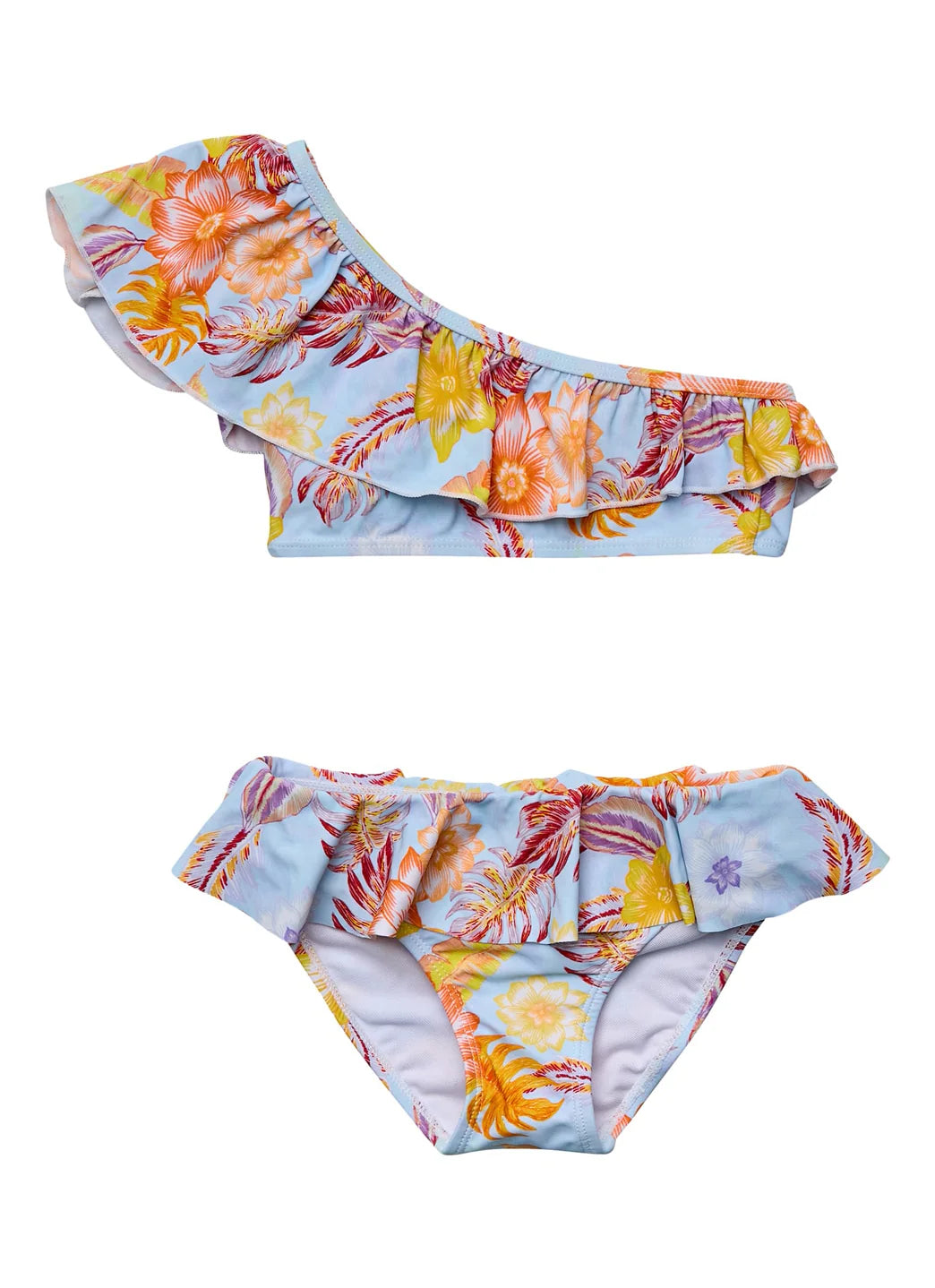 Snapper Rock Girls' Boho Tropical One Shoulder Two Piece Bikini Set (Little Kid, Big Kid)