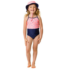 Snapper Rock Girls' Ditsy Coral Reversible Bucket Hat