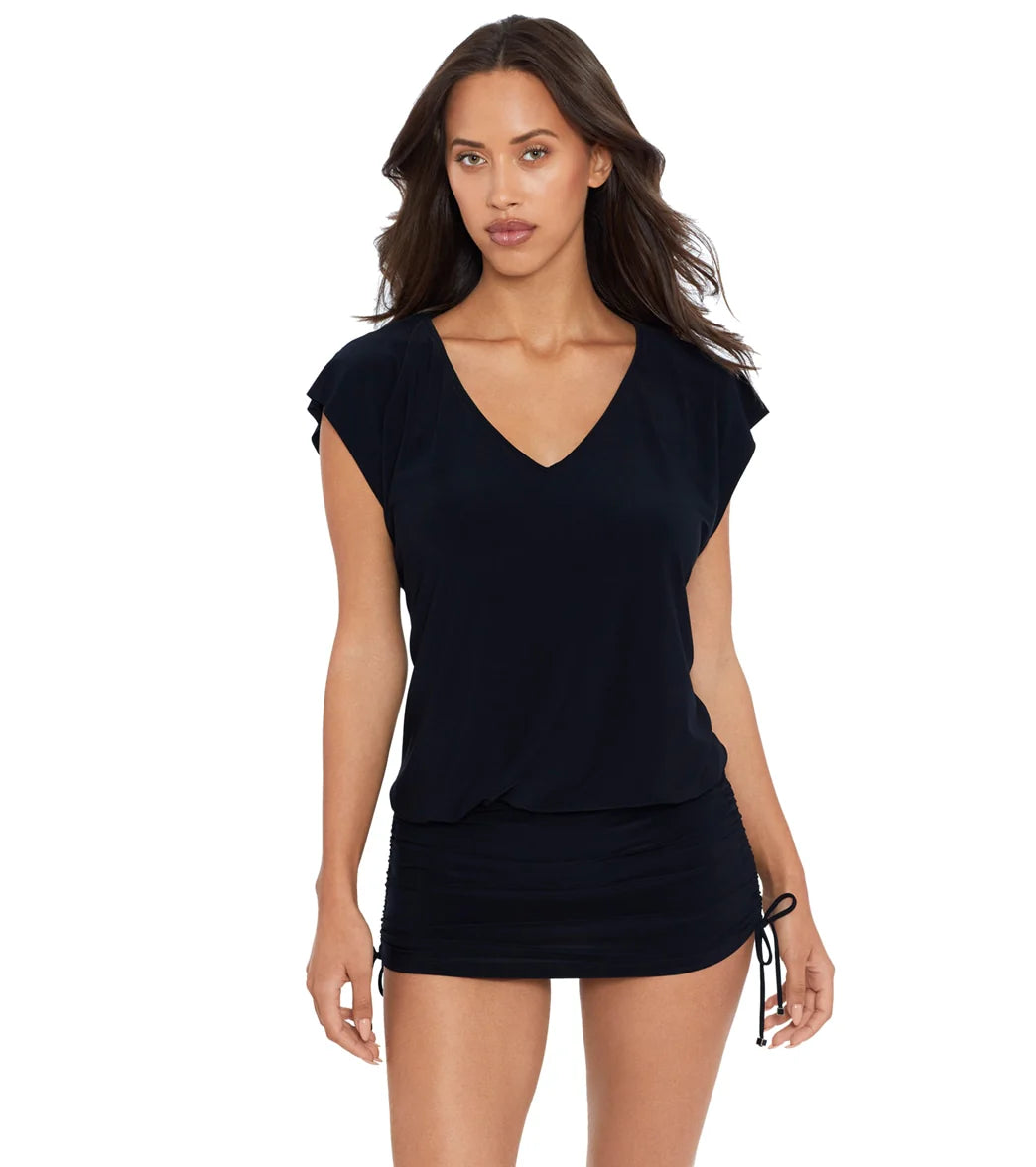 Magicsuit by Miraclesuit Women's Cover Ups Shirred Beach Dress