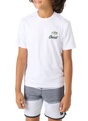 O'Neill Boy's Trvlr UPF 50+ Palms Short Sleeve Rash Guard (Big Kid)
