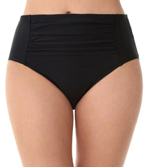 Penbrooke Solid Shirred Front Bikini Bottom