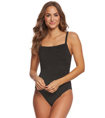 Penbrooke Krinkle Chlorine Resistant Square Neck One Piece Swimsuit