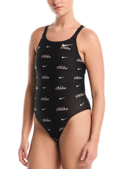Nike Women's Hydrastrong Multi Print Fastback One Piece Swimsuit