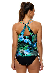 Next by Athena Women's Aloha Third Eye Shirr Tankini Top